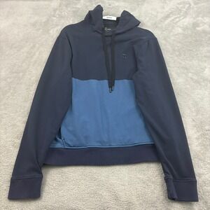 Tommy John Go Anywhere Hoodie Sweatshirt Mens M Blue Colorblock‎ Cotton Blend